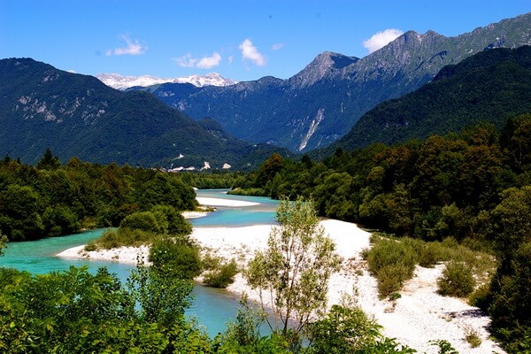 Места полётов на параплане в Европе - Долина реки Соча в Словении