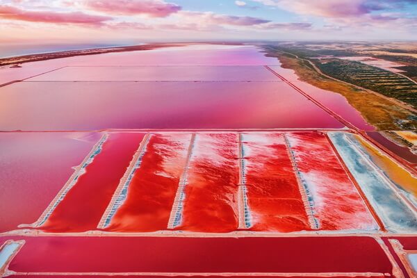 Розовые озёра мира с фото и описанием - Лагуна Хатт в Австралии